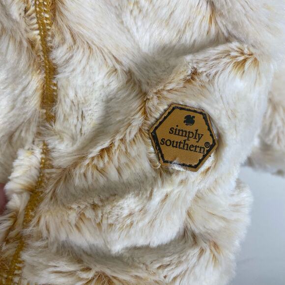 Simply Southern Size M Ripple Fleece Quarter Zip Pullover Orange Cream Soft Cozy - Picture 7 of 13